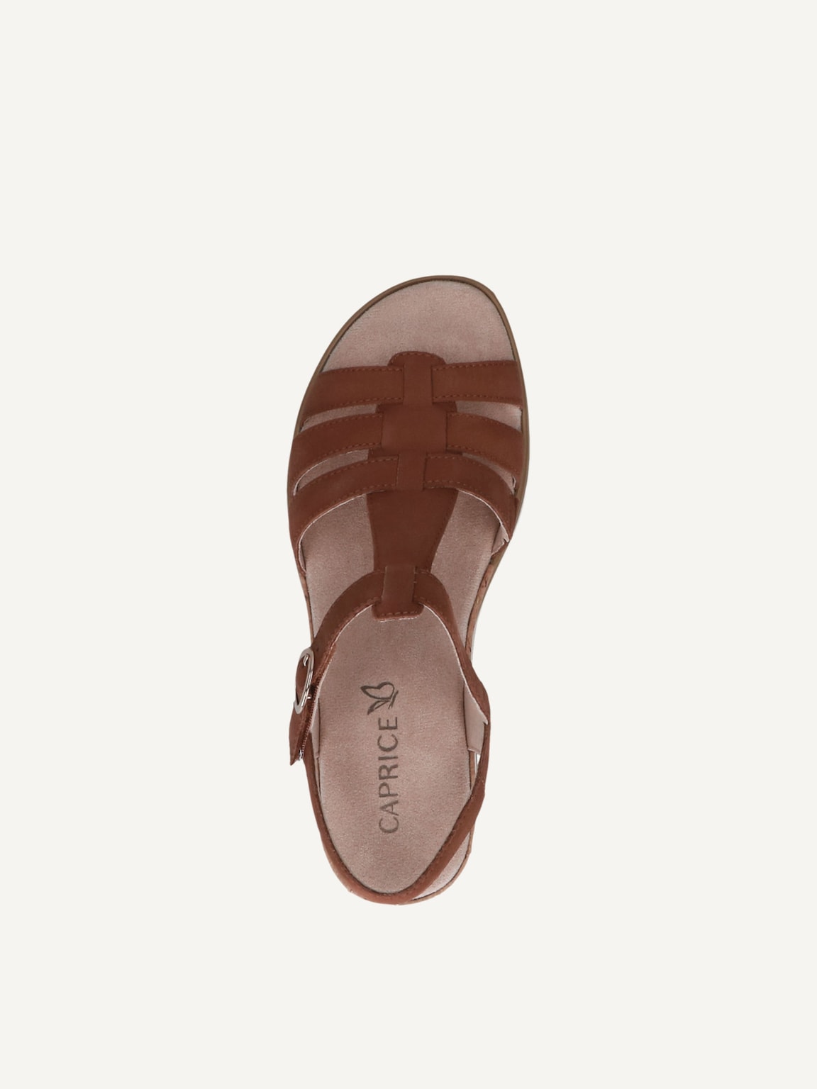 Caprice, Leather Heeled sandal - brown COGNAC NUBUC, image 5 of 5