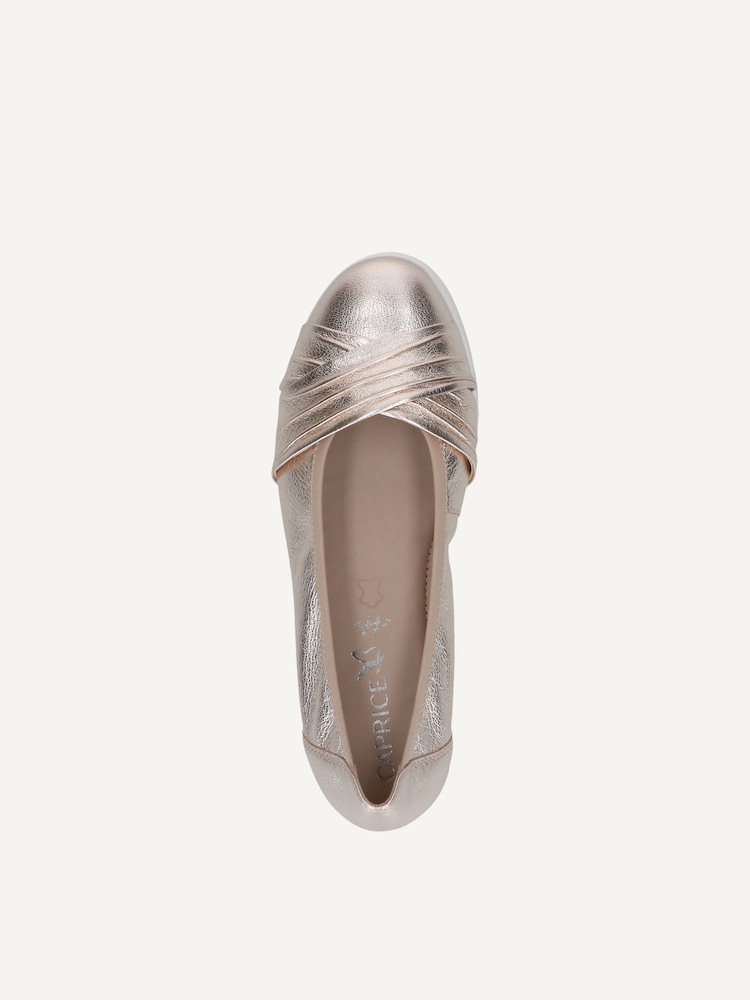 Caprice, Ballerine en cuir - métallique PLATIN METAL., image 5 sur 6