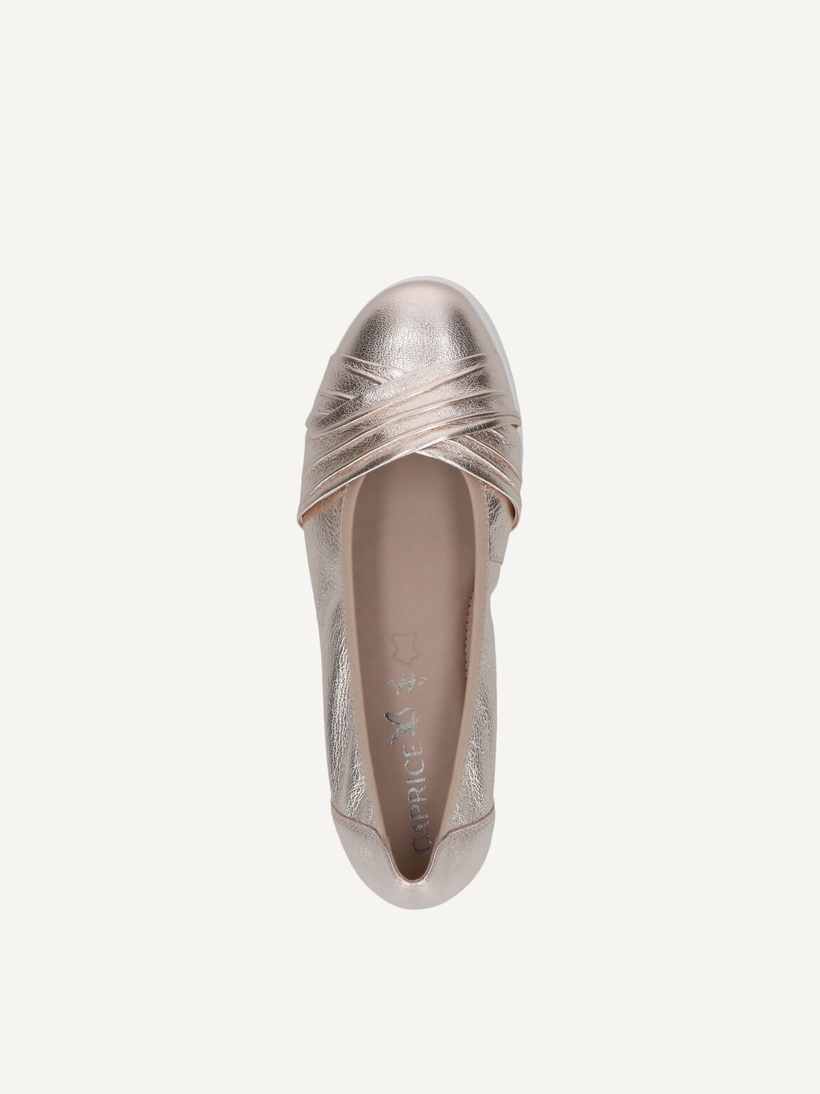 Caprice, Leather Ballerina - metallic PLATIN METAL., image 6 of 6