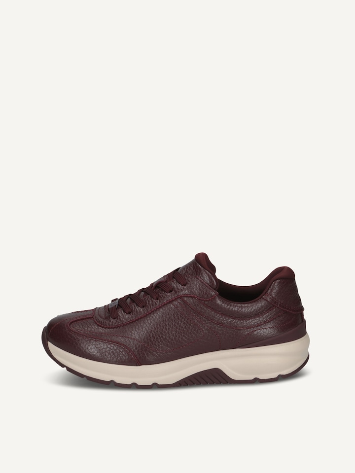 Caprice, Leather Sneaker - red BORDEAUX DEER
