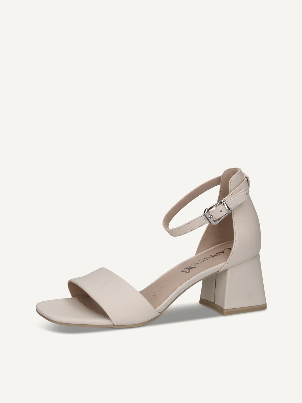 Caprice, Leather Heeled sandal - white OFFWHITE NAPPA, image 1 of 6