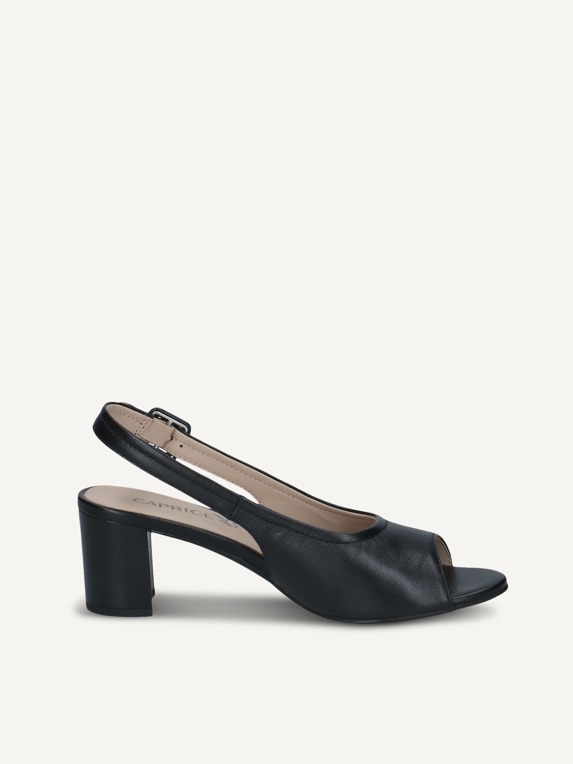Caprice, Leather Heeled sandal - black BLACK NAPPA, image 3 of 5