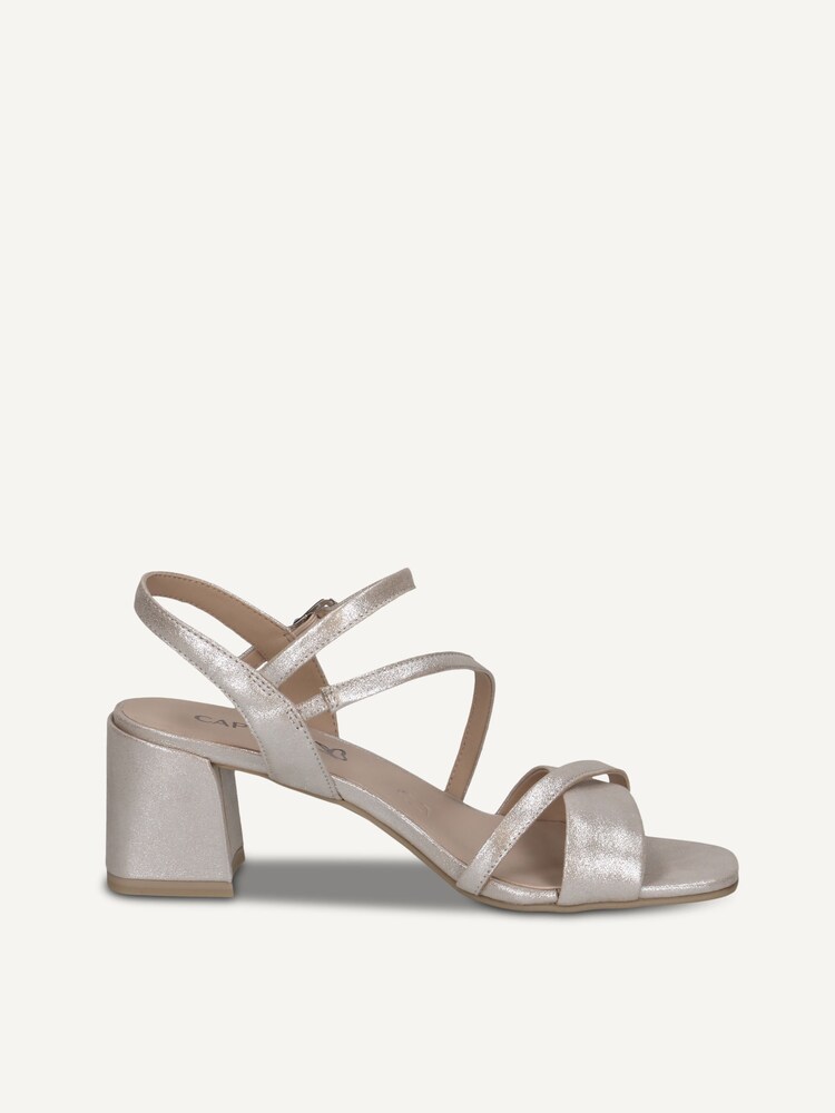 Caprice, Leather Heeled sandal - metallic TAUPE SUE.MET., image 3 of 5