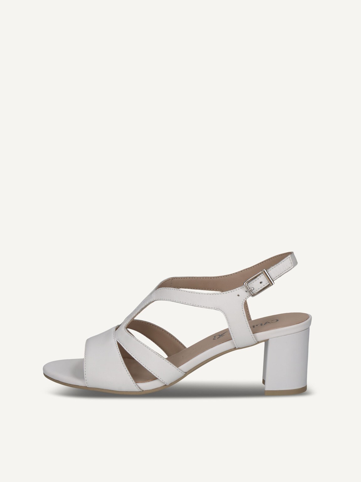 Caprice, Leather Heeled sandal - white WHITE NAPPA, image 2 of 5