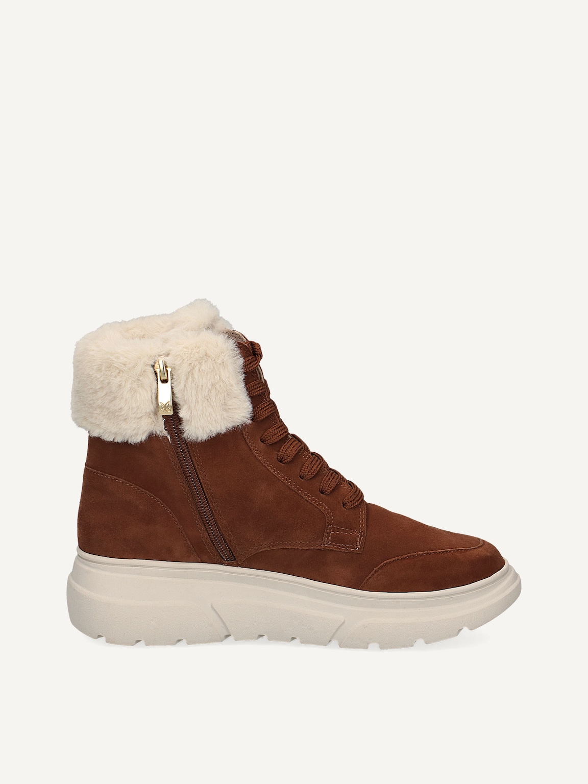 Caprice, Leather Bootie - brown warm lining COGNAC SUEDE, image 3 of 5