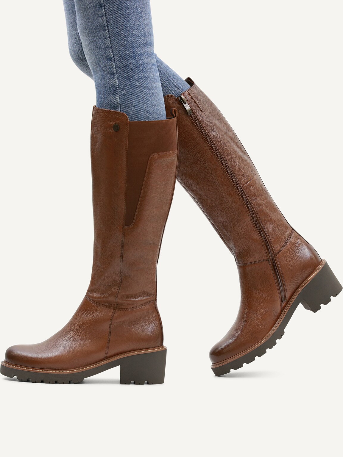 Caprice, Leather Boots - brown warm lining COGNAC NAPPA, image 2 of 6