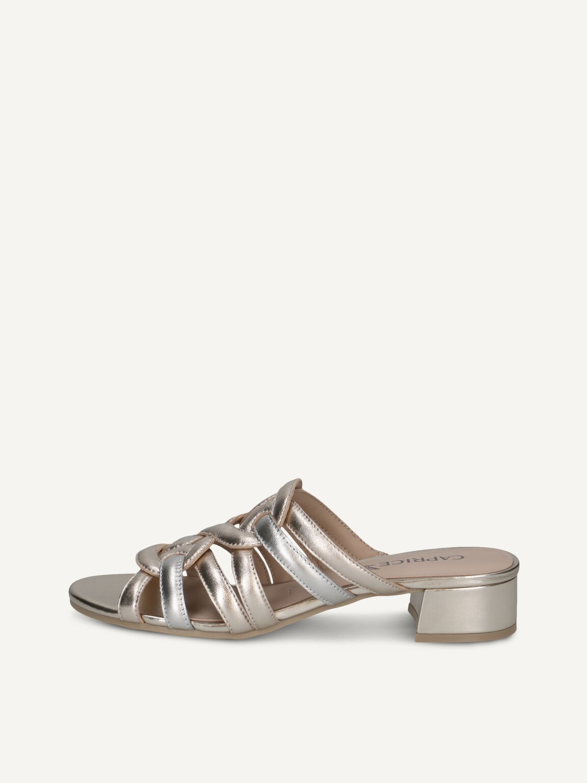 Caprice, Leather Mule - metallic LT.GOLD COMB, image 2 of 5