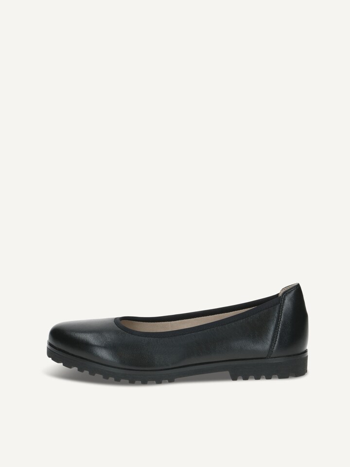 Caprice, Lederballerina - schwarz BLACK NAPPA
