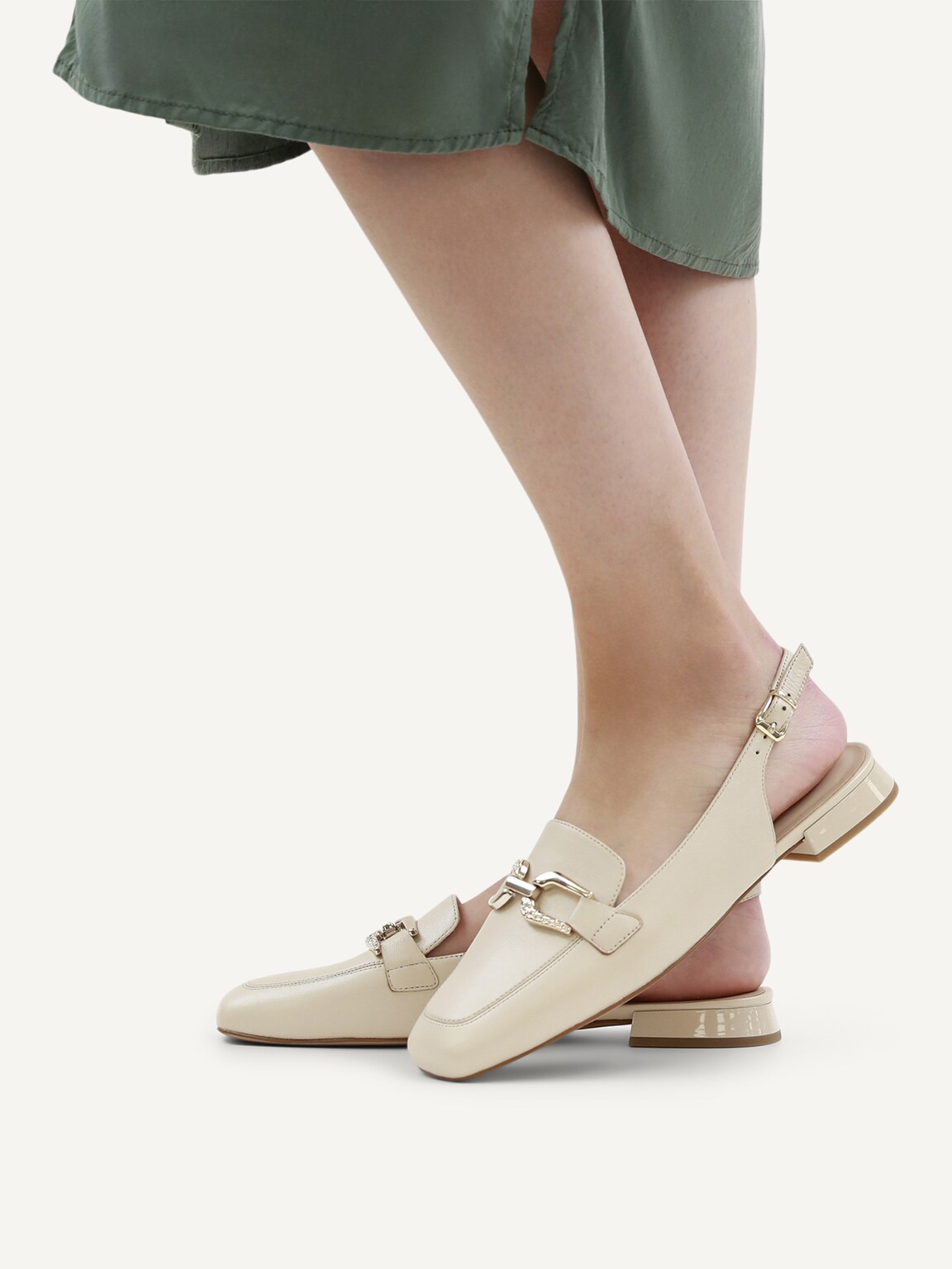 Caprice, Leather sling pumps - beige CREAM PERLATO, image 2 of 6