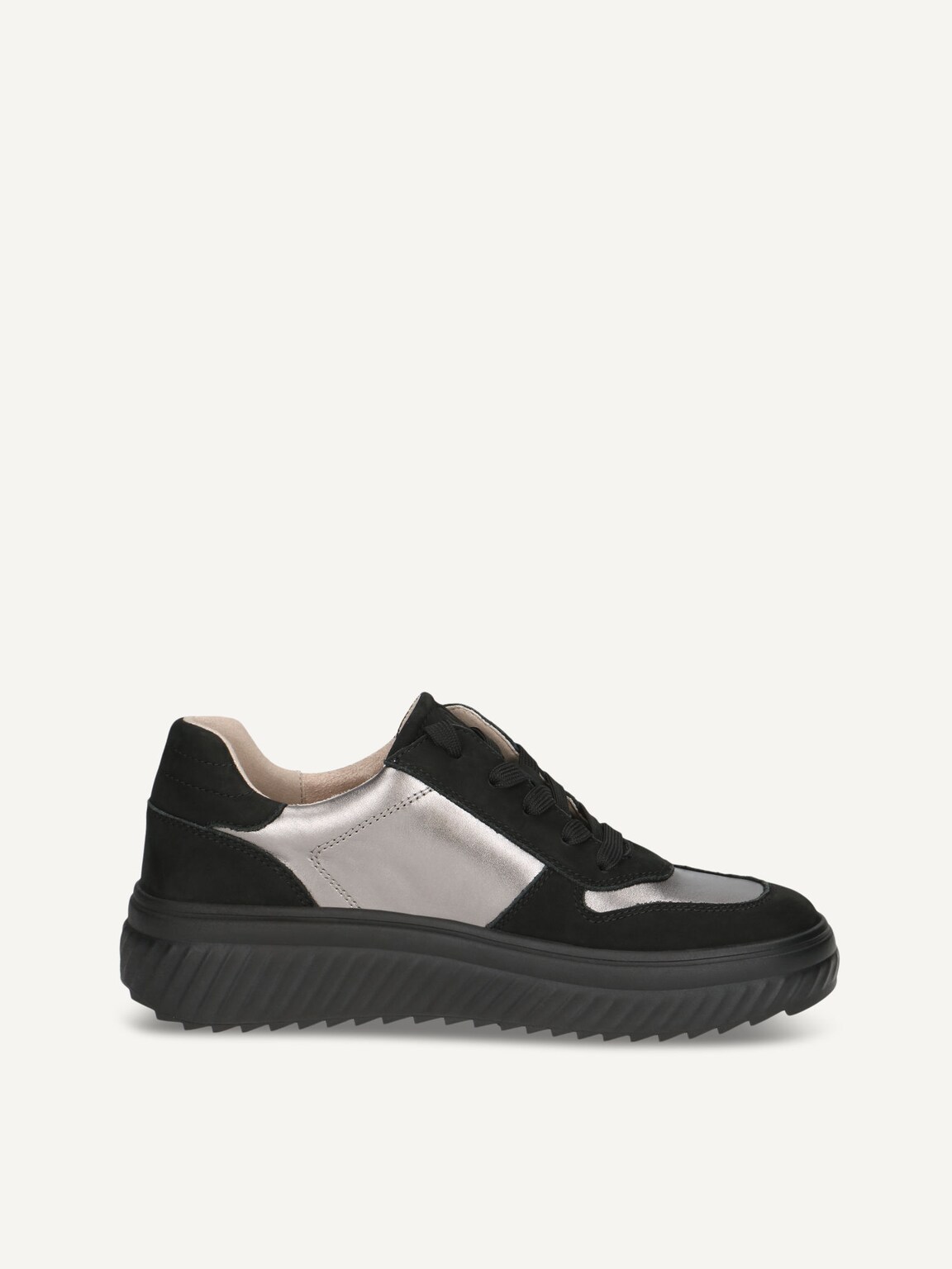 Caprice, Leather Sneaker - black BLACK/PIOMBO, image 3 of 5