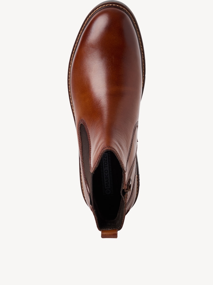 Marco Tozzi, Leather Chelsea boot - brown, COGNAC, Image 3 of 6