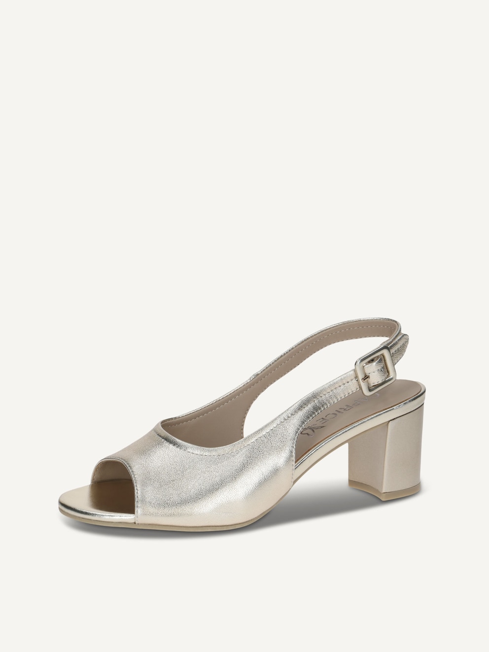 Caprice, Sandale à talon en cuir - métallique LT.GOLD METAL., image 2 sur 5
