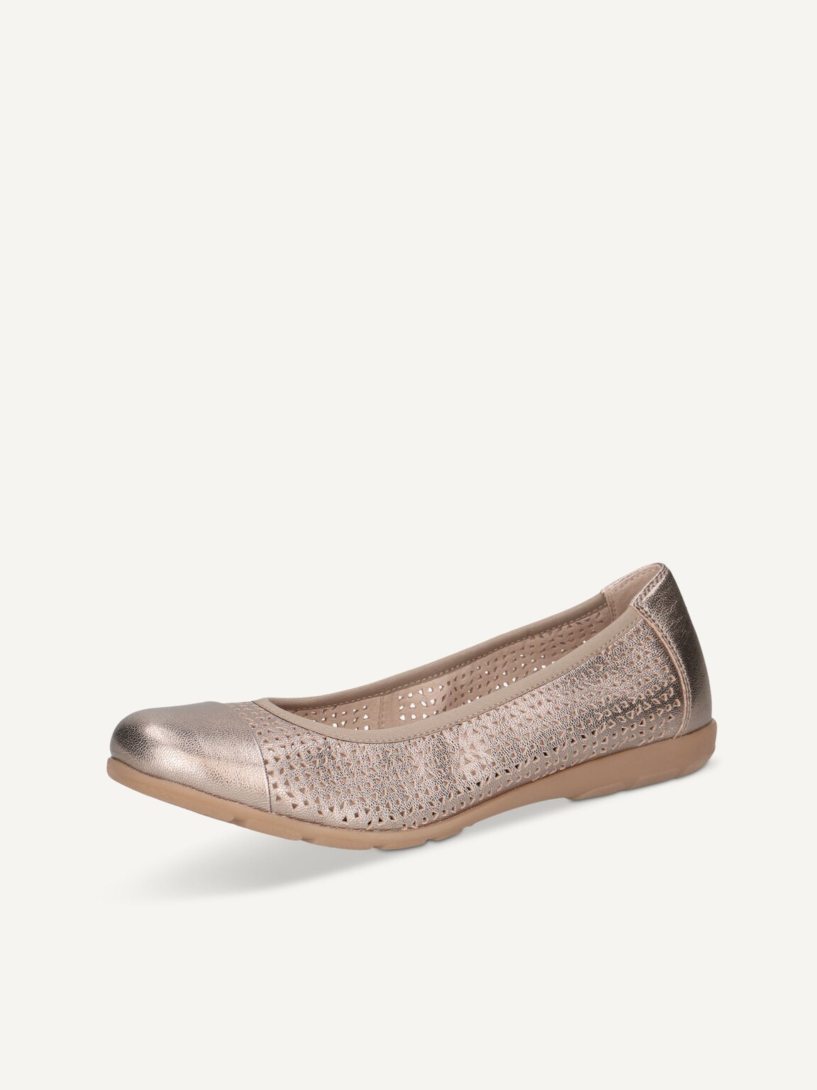 Caprice, Leather Ballerina - brown TAUPE METALLIC, image 1 of 6
