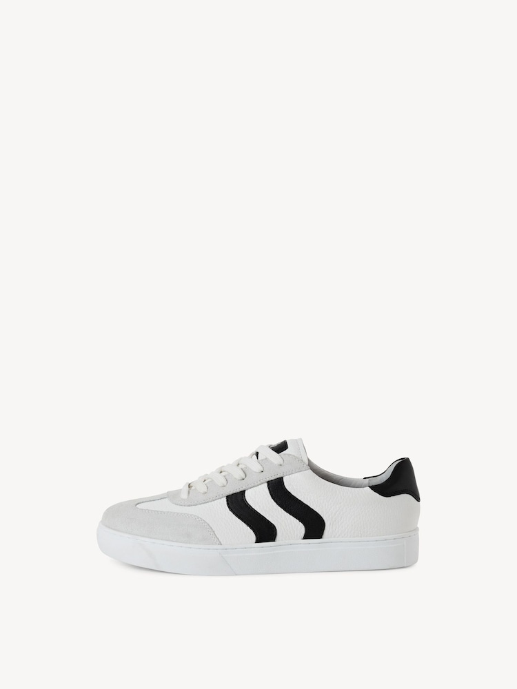 Marco Tozzi, Leren Sneaker - wit WHITE/BLACK, afbeelding 3 van 7