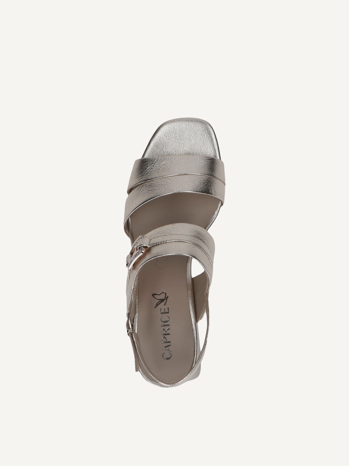 Caprice, Leather Heeled sandal - metallic PLATIN METAL., image 5 of 5