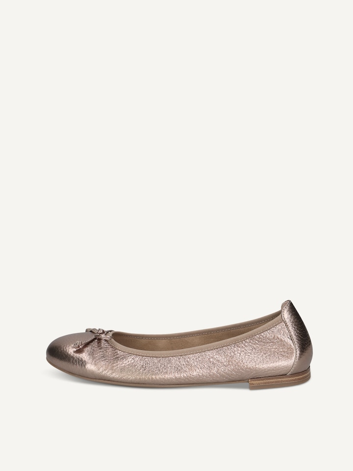 Caprice, Ballerine en cuir - marron TAUPE MET.DEER
