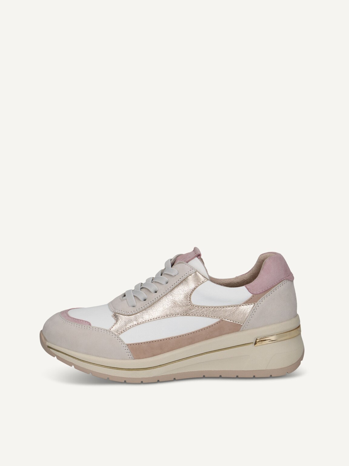 Caprice, Leather Sneaker - white WHITE/LT GOLD, image 3 of 6