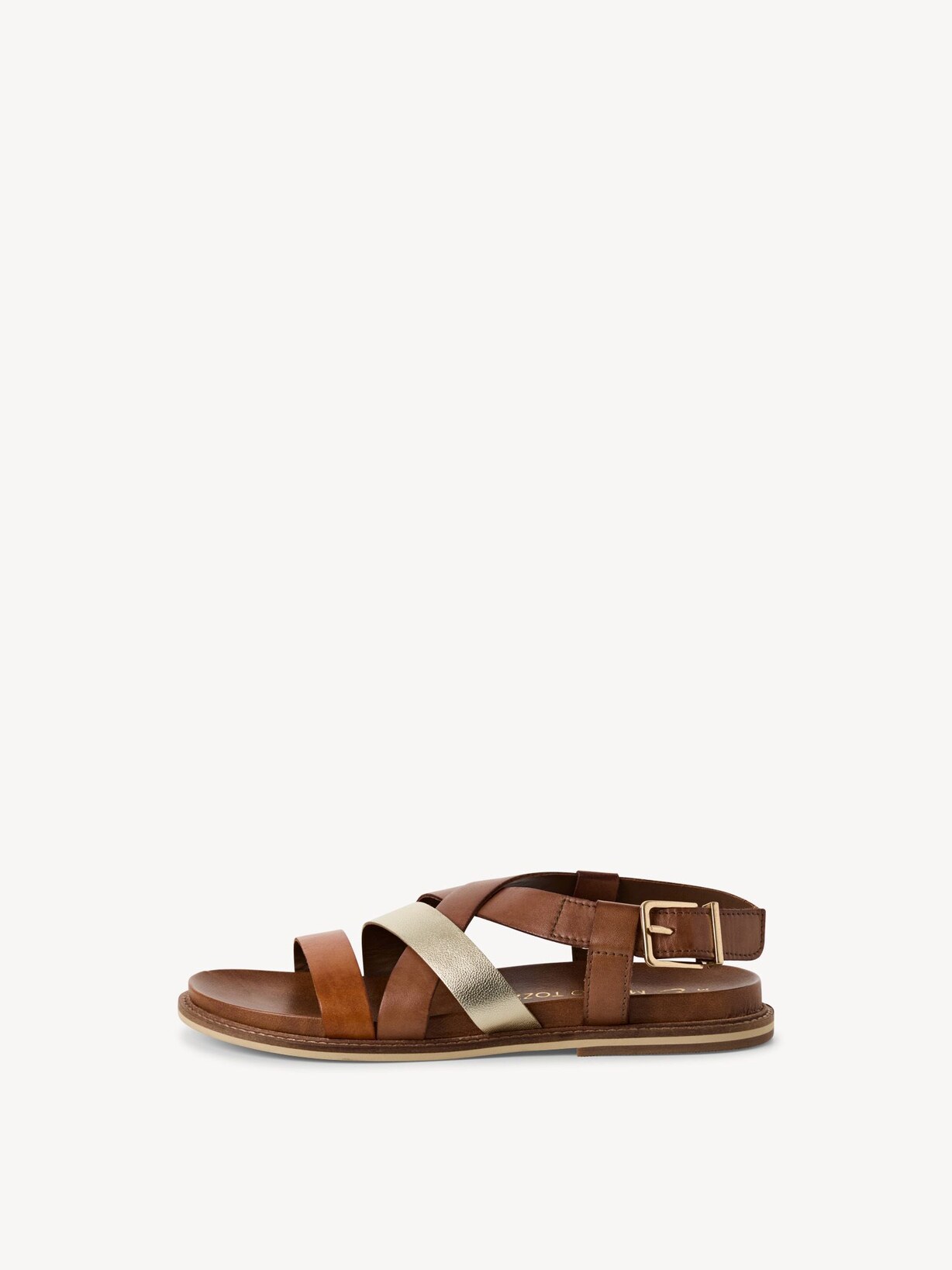 Marco Tozzi, Leather Sandal - brown COGNAC COMB, image 2 of 6