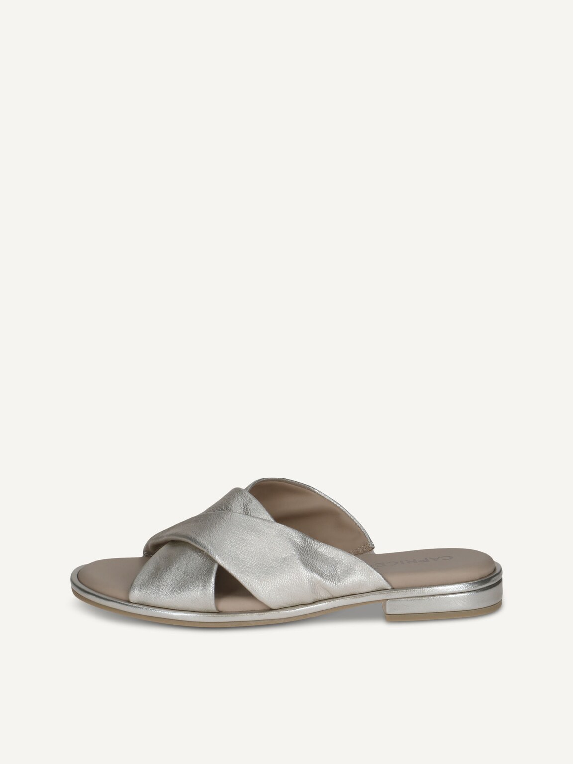 Caprice, Leather Mule - metallic PLATIN METAL., image 2 of 5