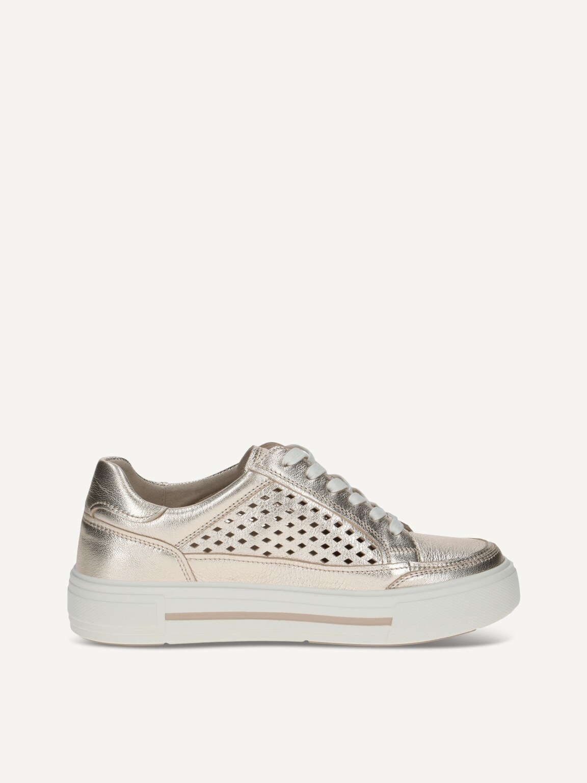 Caprice, Leather Sneaker - metallic PLATIN METAL., image 4 of 6