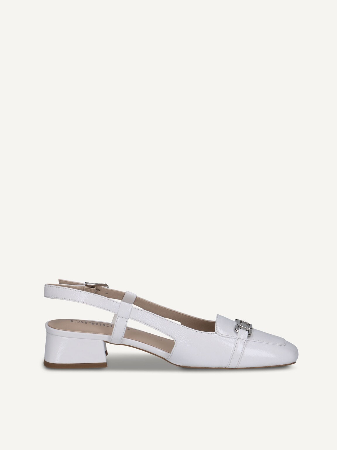 Caprice, Leather sling pumps - white WHITE NAPLAK, image 4 of 6