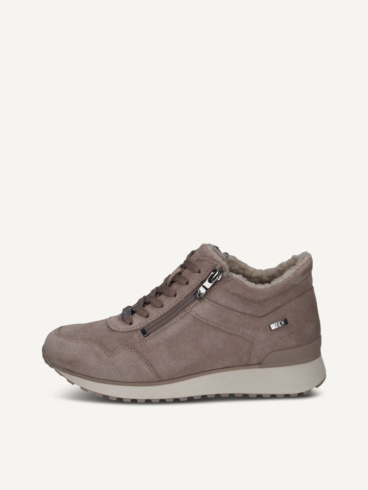 Caprice, Leather Sneaker - brown warm lining TAUPE SUEDE