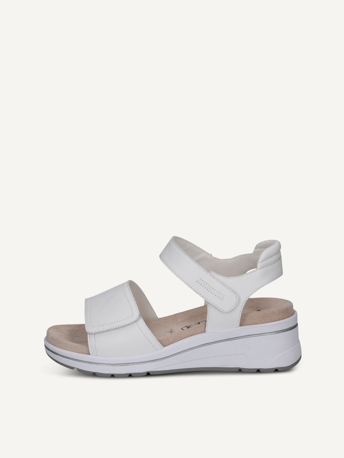 Caprice, Leather Heeled sandal - white WHITE NAPPA, image 2 of 5