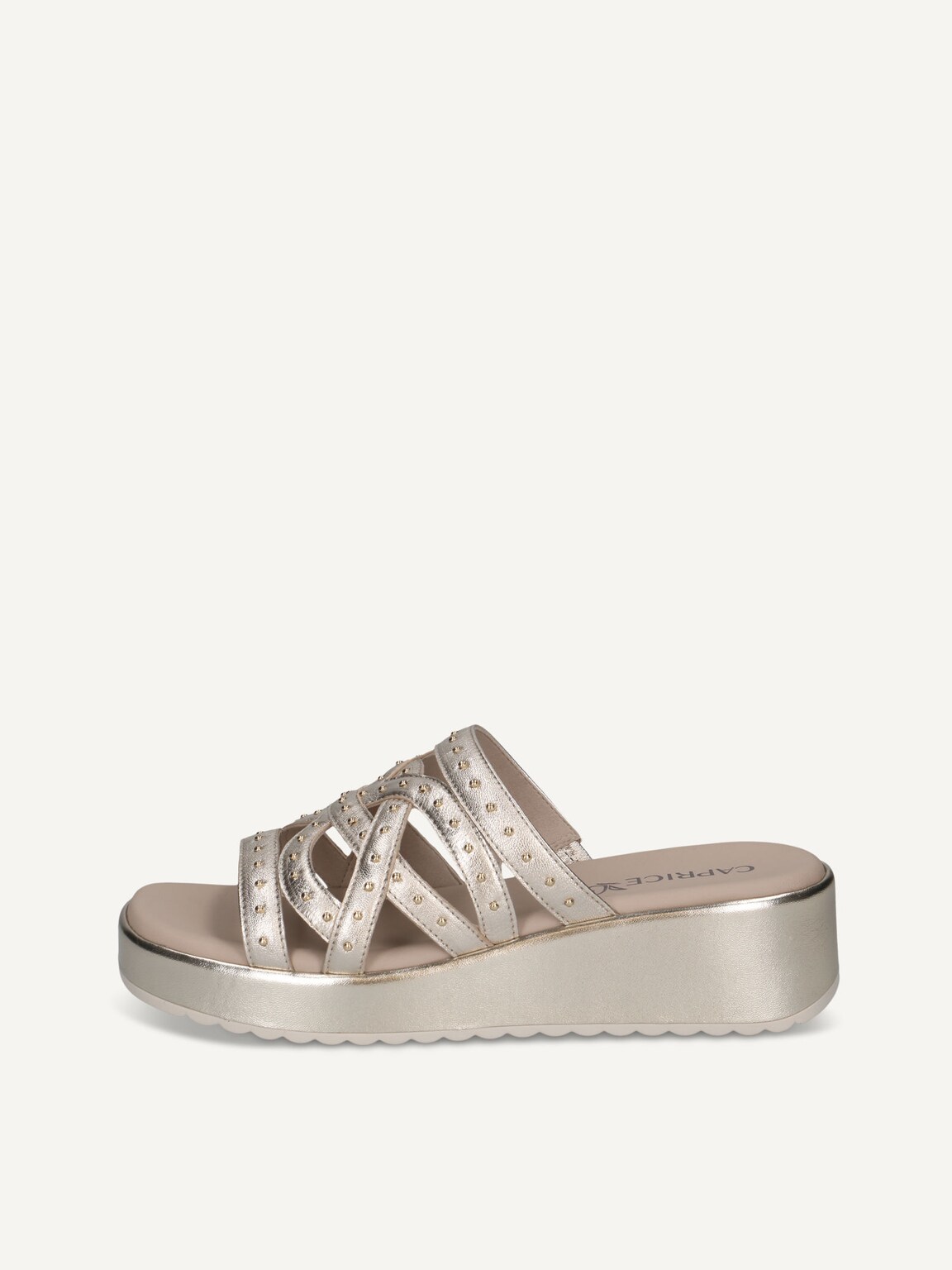 Caprice, Leather Mule - metallic LT.GOLD METAL., image 2 of 5
