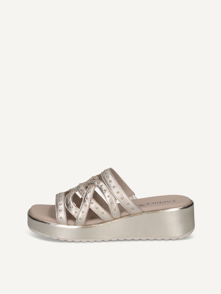 Caprice, Mule en cuir - métallique LT.GOLD METAL.