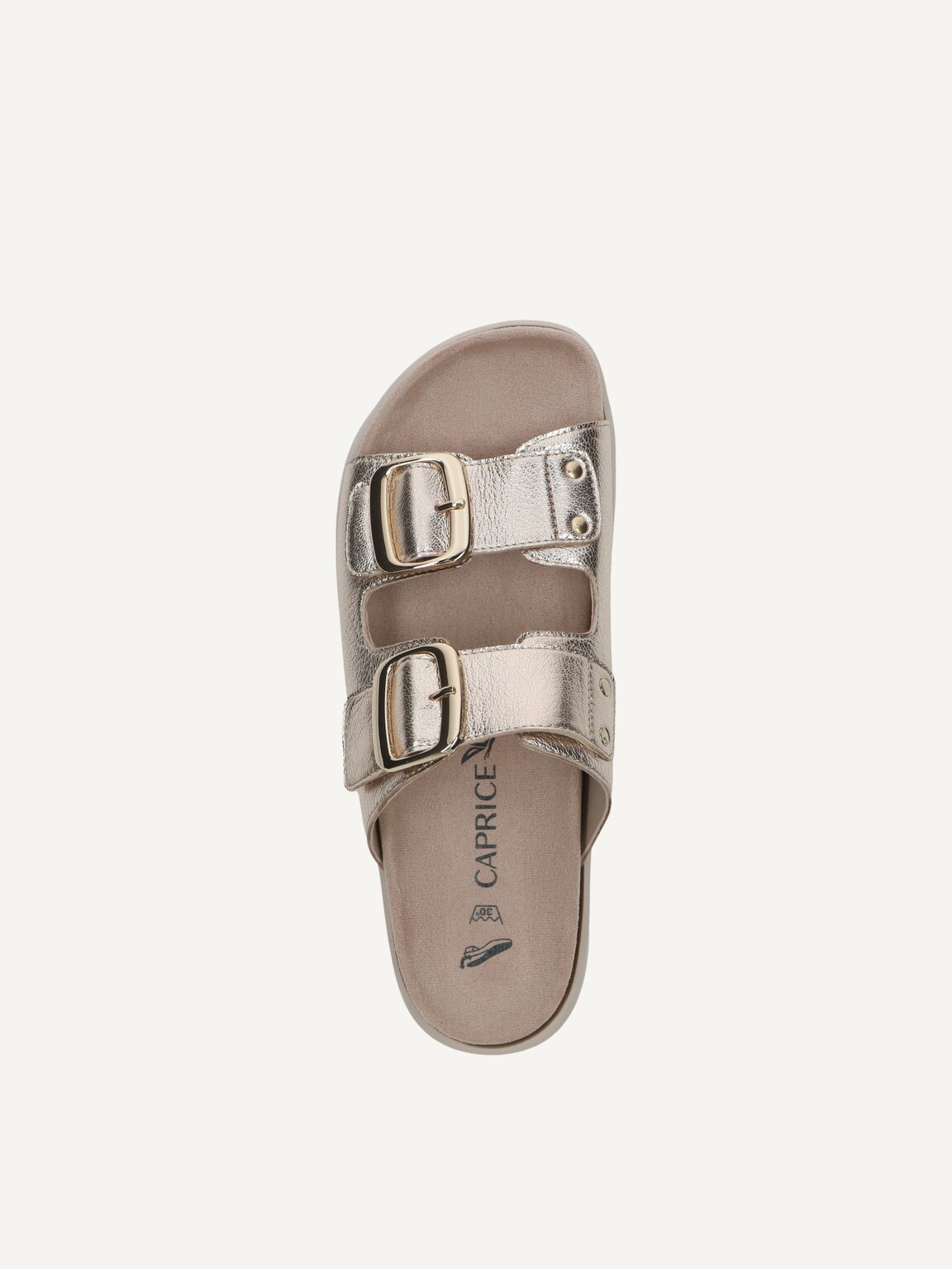 Caprice, Leather Mule - metallic PLATIN METAL., image 5 of 5