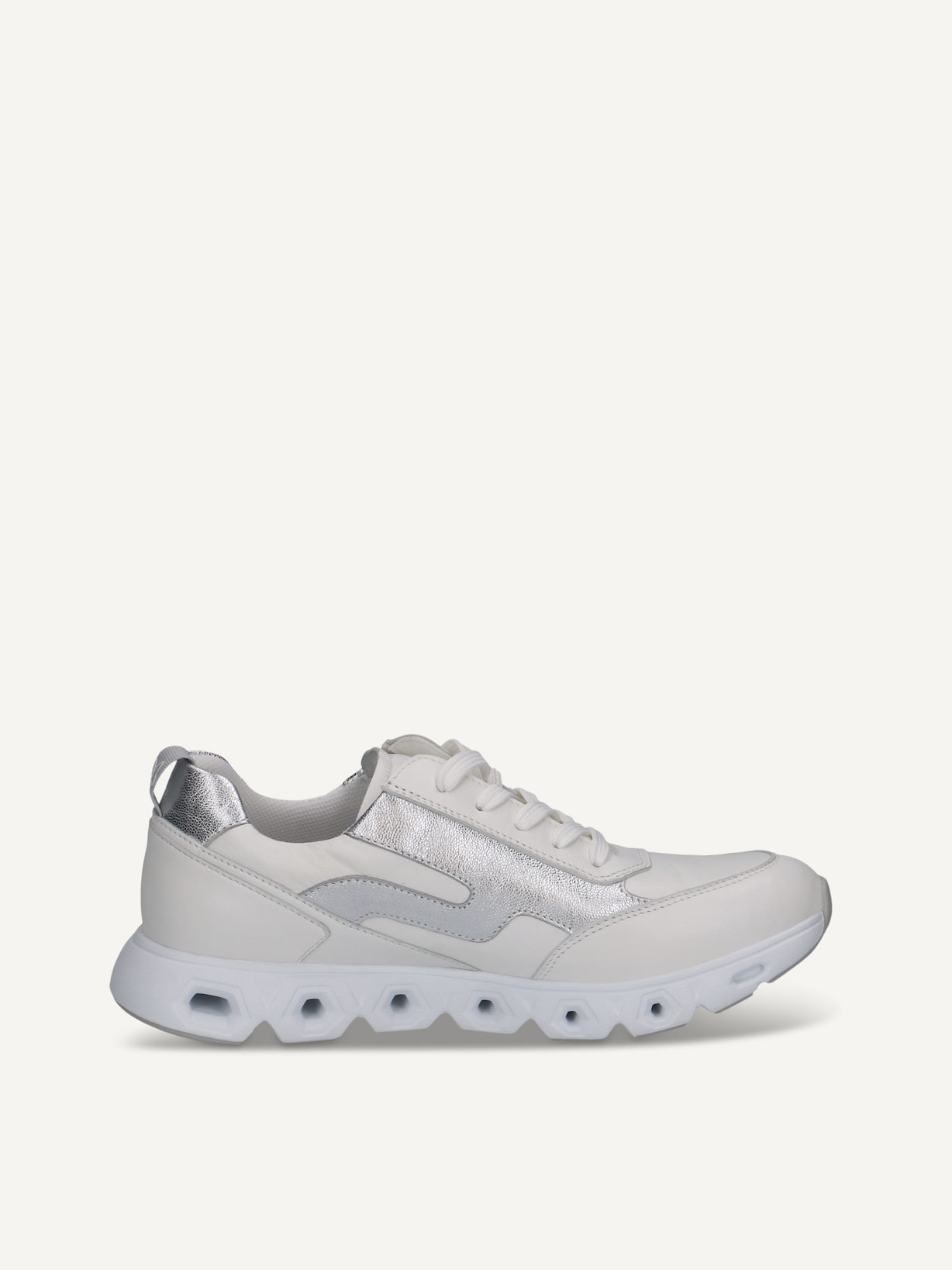 Caprice, Basket en cuir - blanc WHITE/SILVER, image 4 sur 6