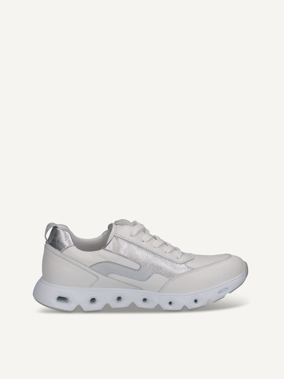 Caprice, Leather Sneaker - white WHITE/SILVER, image 4 of 6
