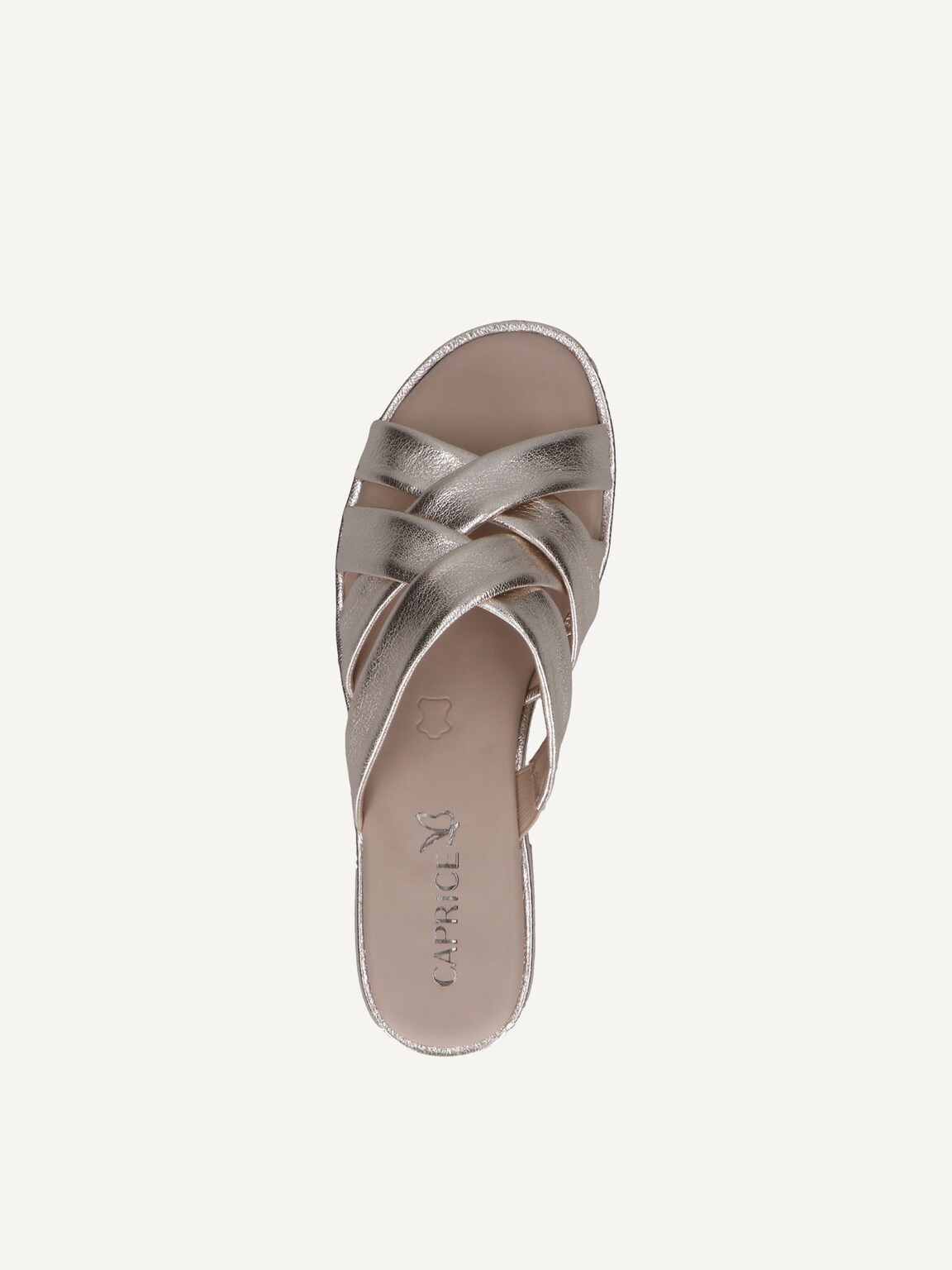 Caprice, Leather Mule - metallic PLATIN METAL., image 5 of 5