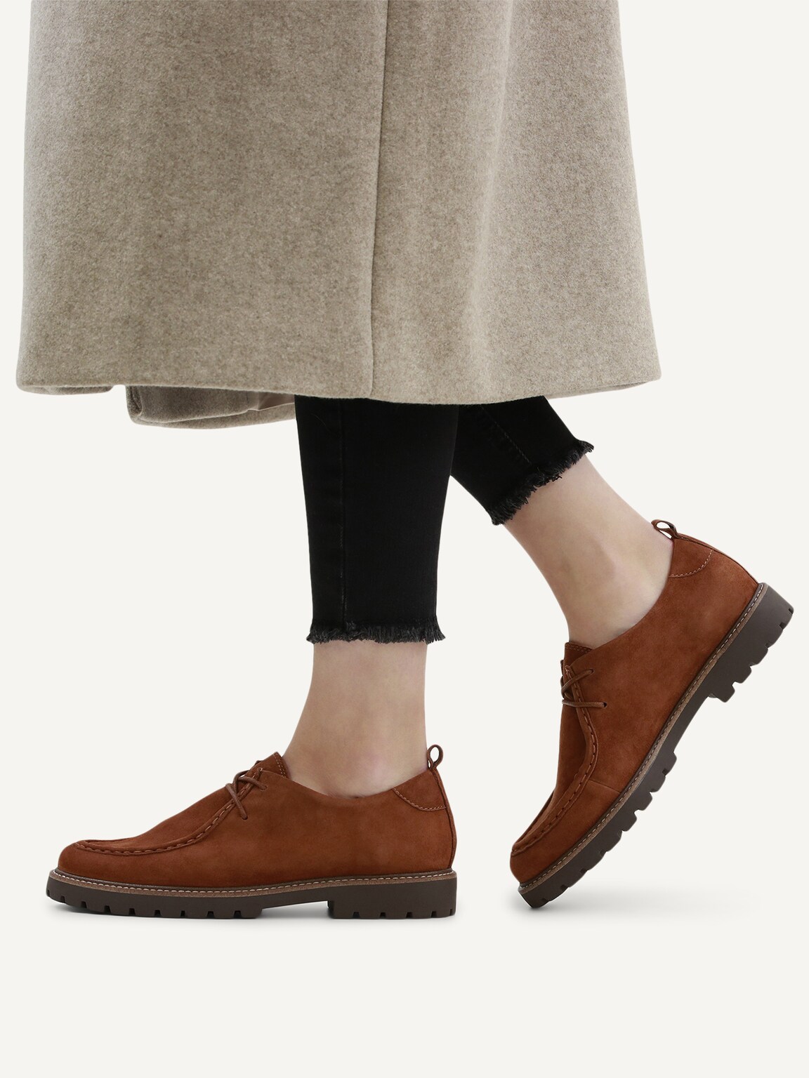 Caprice, Leather Low shoes - brown COGNAC SUEDE, image 2 of 6