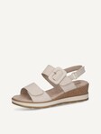 Not selected, Caprice, Leather Heeled sandal - white SNOW NUBUC