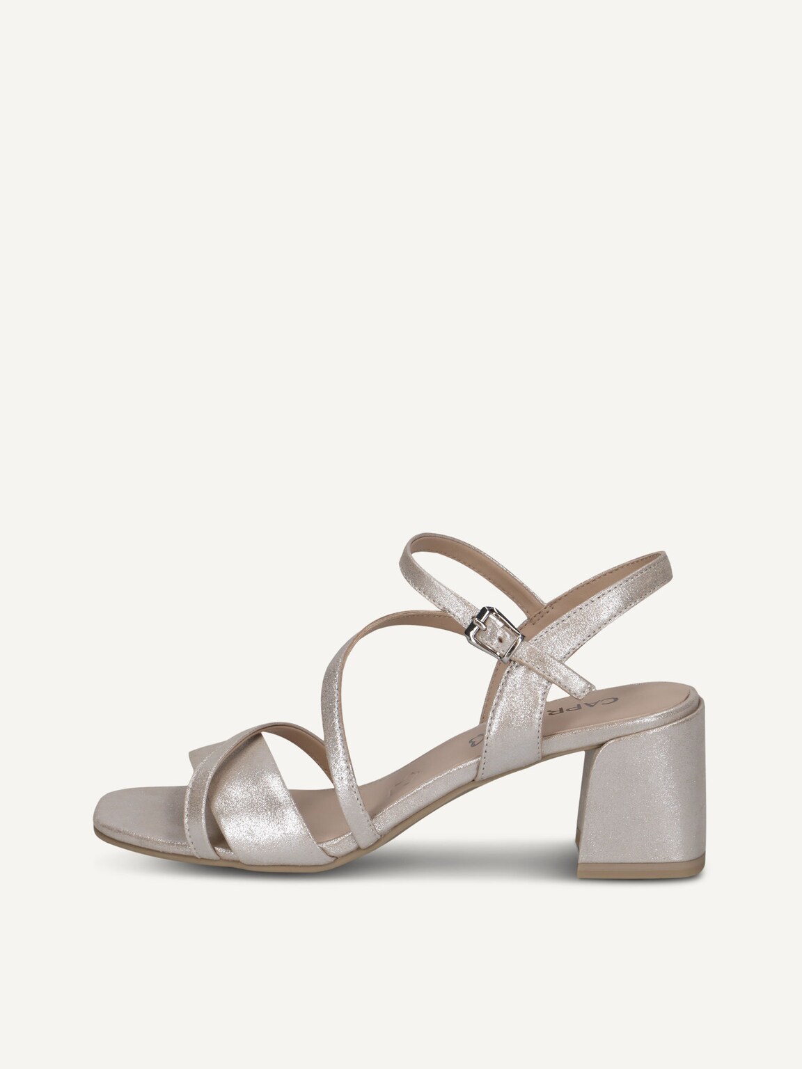 Caprice, Leather Heeled sandal - metallic TAUPE SUE.MET., image 2 of 5