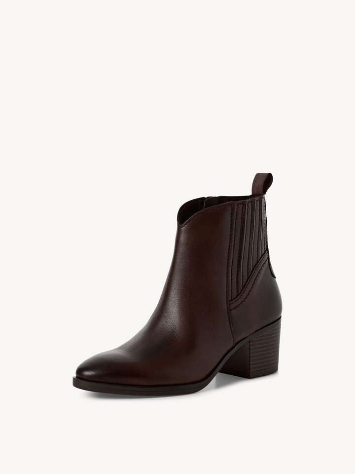Marco Tozzi, Lederstiefelette - braun CAFE