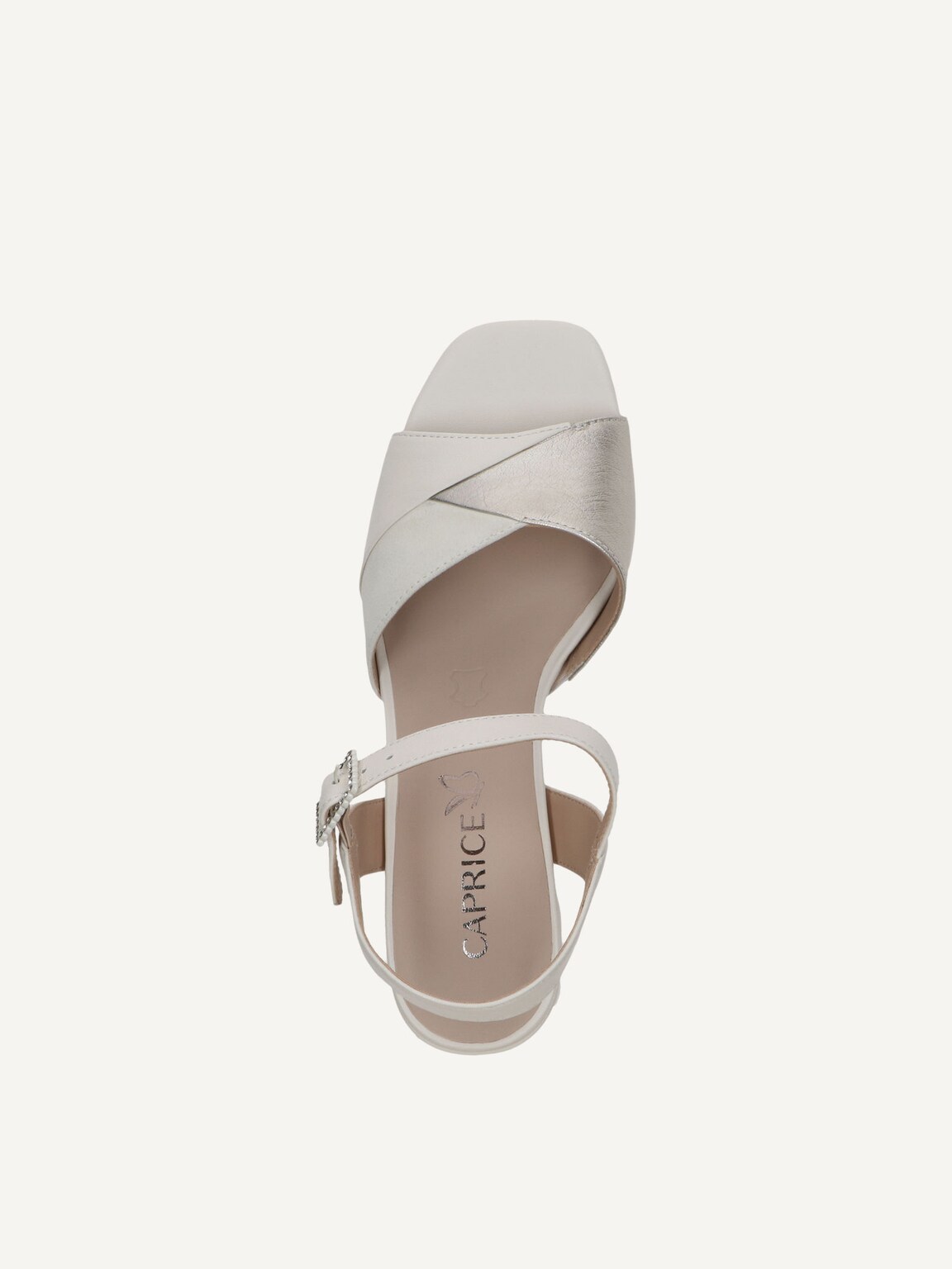 Caprice, Leather Heeled sandal - yellow VANILLA COMB, image 5 of 5