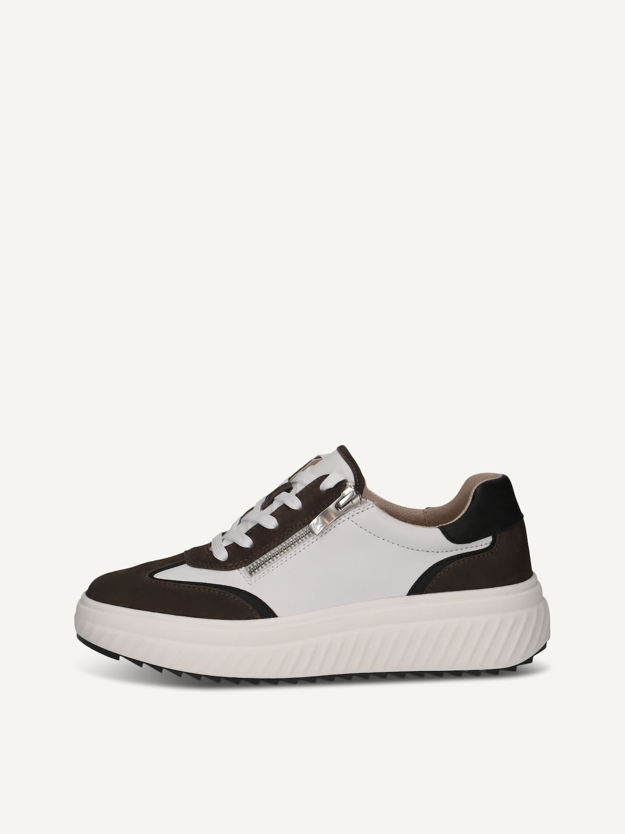 Caprice, Basket en cuir - blanc WHITE/GREY, image 1 sur 5
