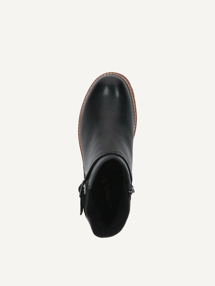 Caprice, Bottine en cuir - noir doublure chaude BLACK NAPPA, image 4 sur 5
