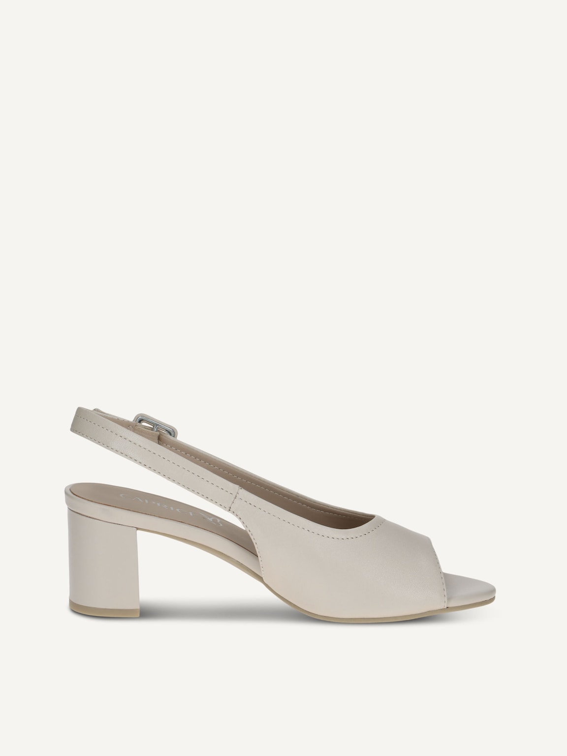 Caprice, Leather Heeled sandal - beige CREAM PERLATO, image 3 of 5