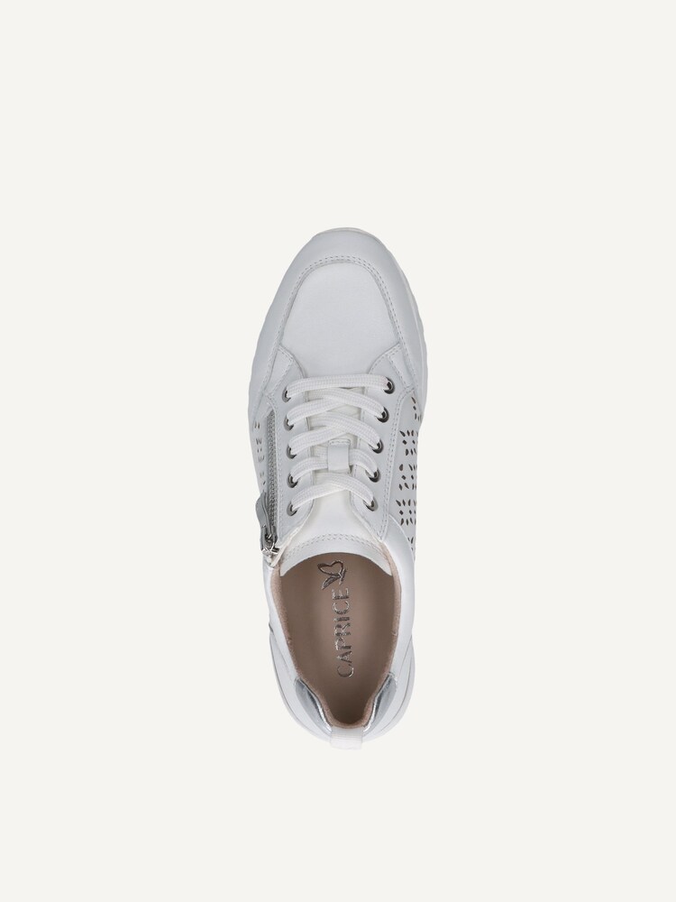 Caprice, Basket en cuir - blanc WHITE/SILVER, image 4 sur 5