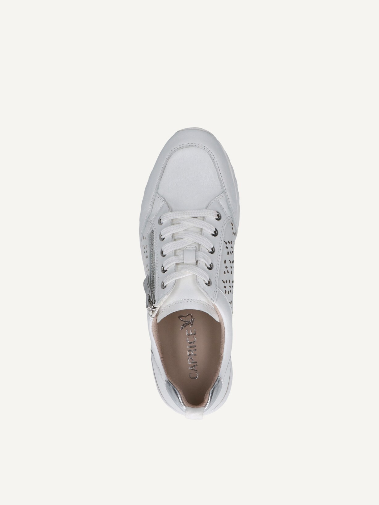Caprice, Basket en cuir - blanc WHITE/SILVER, image 4 sur 5