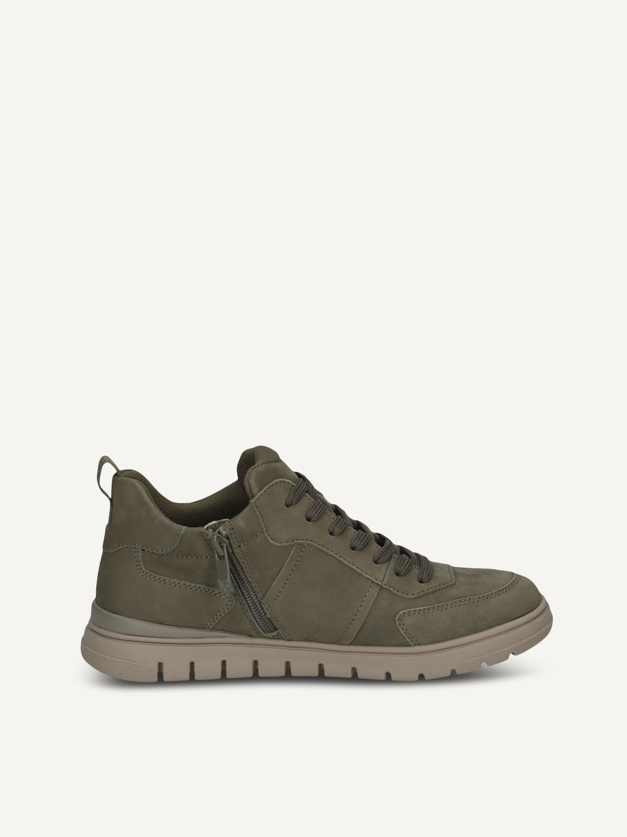 Caprice, Leather Sneaker - green KHAKI NUBUC, image 3 of 5