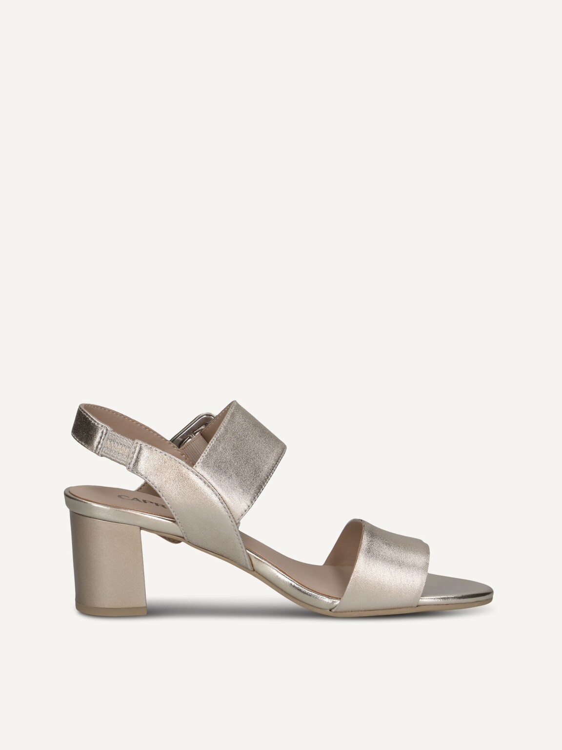 Caprice, Leather Heeled sandal - metallic LT.GOLD METAL., image 3 of 5