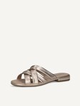 Not selected, Caprice, Leather Mule - metallic PLATIN METAL.