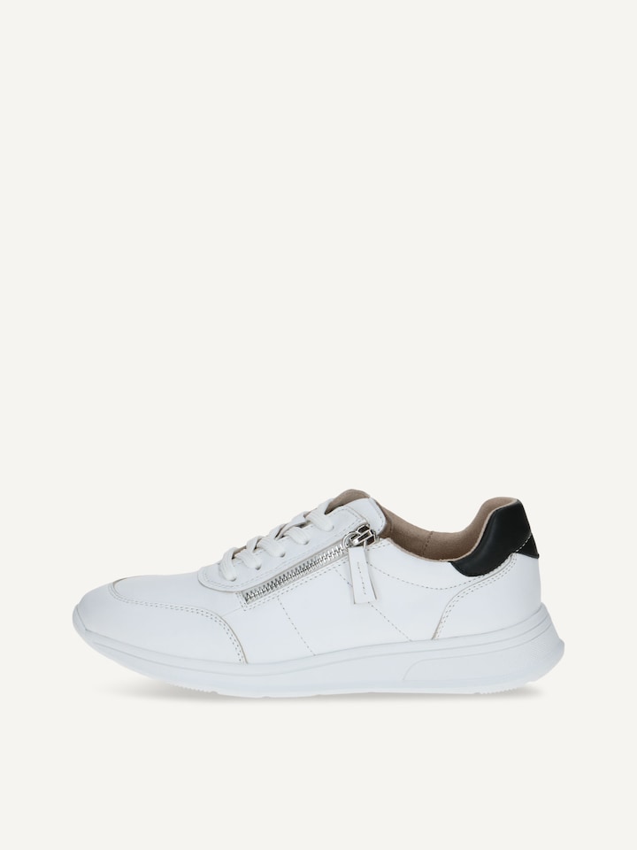 Caprice, Basket en cuir - blanc WHITE/BLACK