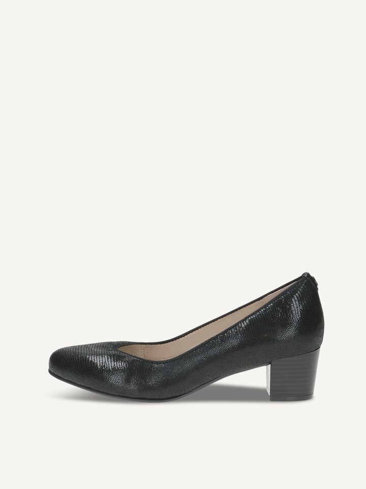 Caprice, Escarpin en cuir - noir BLACK REPTILE