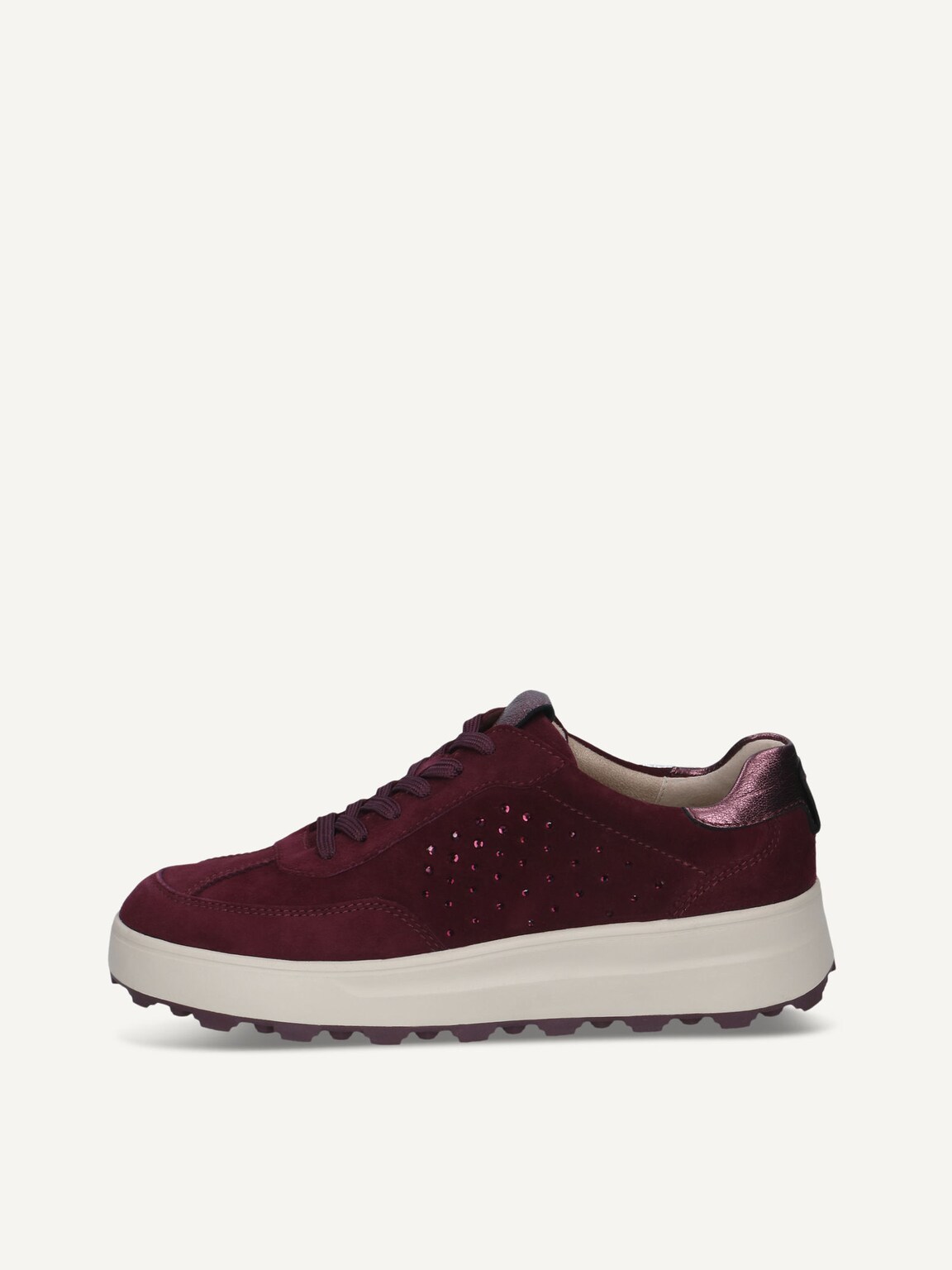 Caprice, Leather Sneaker - red BORDEAUX COMB, image 3 of 6