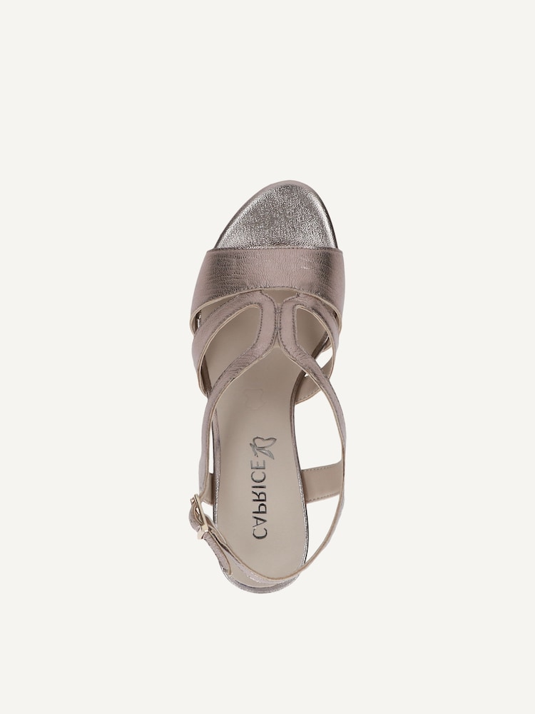Caprice, Sandale à talon en cuir - métallique BROWN METALLIC, image 4 sur 5
